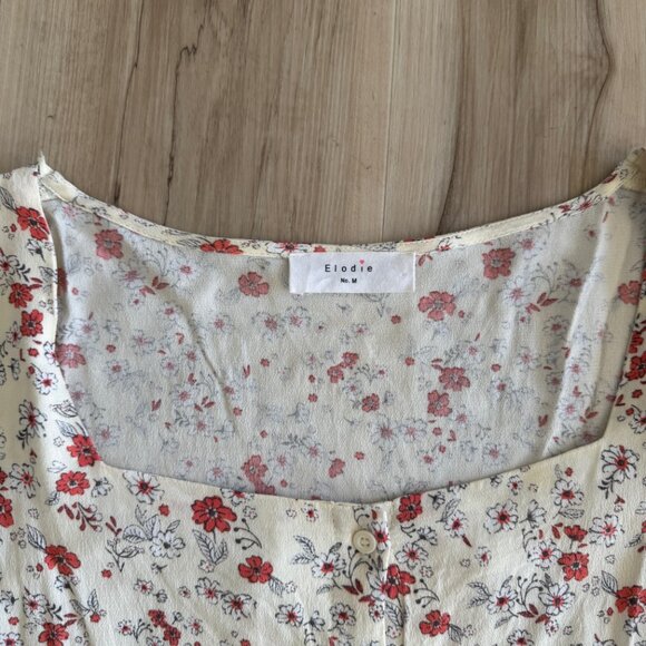 Elodie Floral Button Up Blouse, Size Medium - Picture 3 of 5